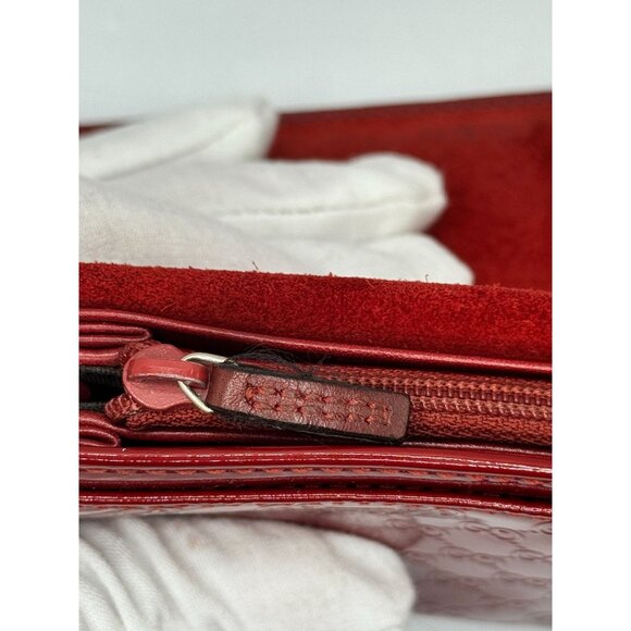 Gucci Red Patent Leather GG Nice Monogram Wallet with  COA - Picture 10 of 16